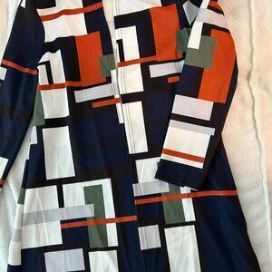 women's elegant geometrc pattern long jacket. New